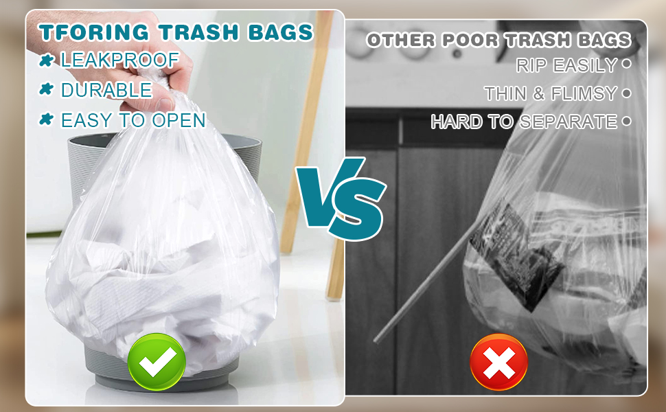 medium trash bags 8 gallon garbage can liners waste basket liners clear plastic garbage bags