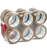 BOMEI PACK Brown Packing Tape Refills, Heavy Duty 12Rolls with 1 Dispenser for Packaging, Shippin...