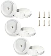 INCREWAY 6pcs Pack White Wooden Closet Rod Bracket(35mm/1.37in) Open End Wardrobe Rod Holder for ...