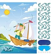 Hooqict Gone Fishing Game Pin The Fish on The Fishhook Birthday Party Games for Kids Gone Fishing...