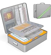 Noiposi Document Organizer with 5200? Heat Insulated,Waterproof and Fireproof Document Box,Portab...