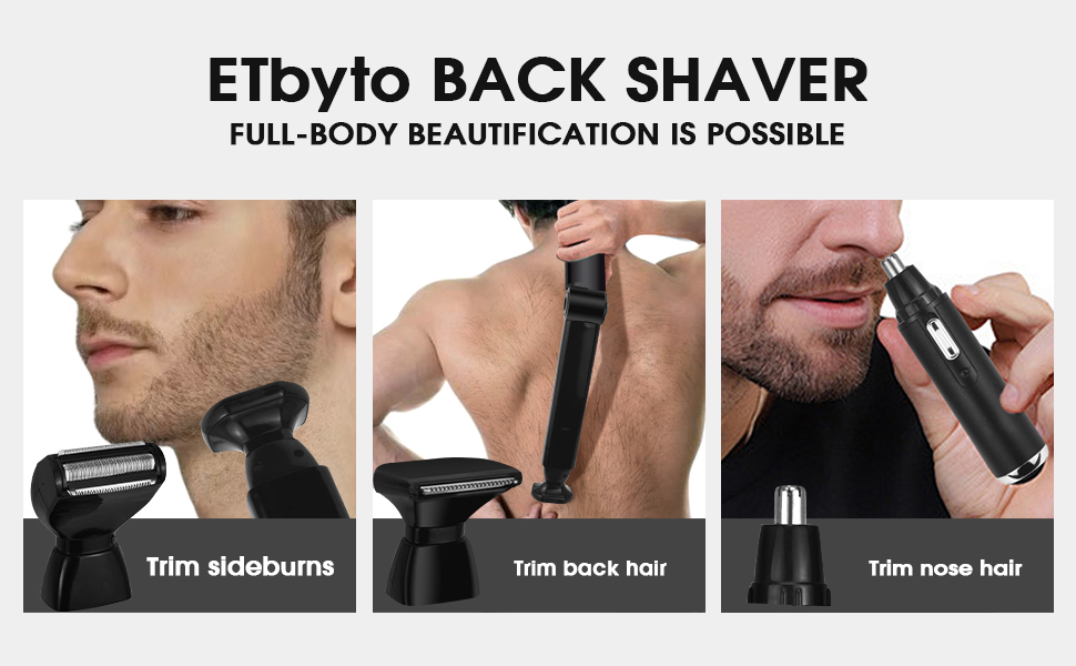 Multifunctional Self-Service Electric Back Hair Razor with Adjustable Handle