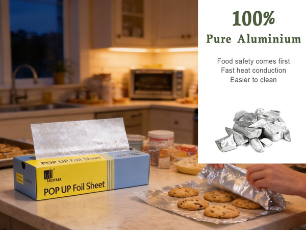 Mestaek 100% Pure Aluminum Foil Sheets food safety fast heat easy clean
