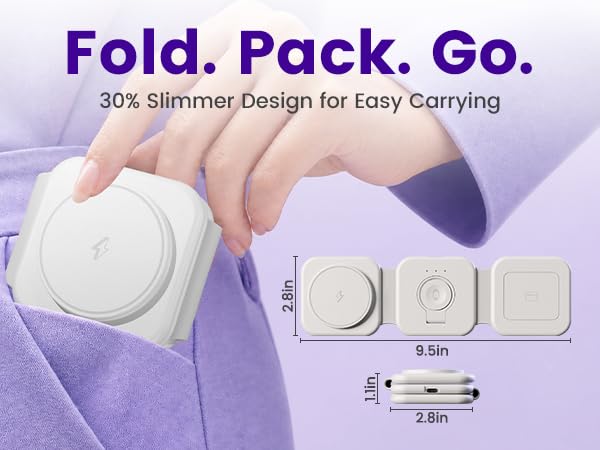 3-in-1 foldable charging station iphone apple watch airpods