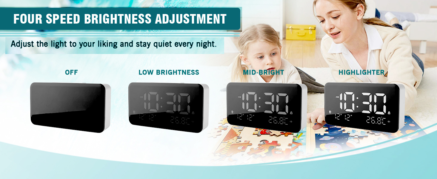 Adjustable brightness and voice controlled display