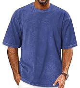 Oversized Tshirts for Men Short Sleeve Vintage Washed Basic Loose Tees