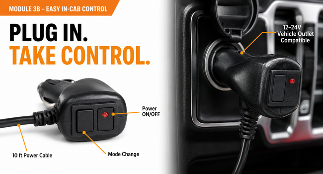 12–24V Vehicle Outlet Compatible 10 ft Power Cable 12 volt cab control