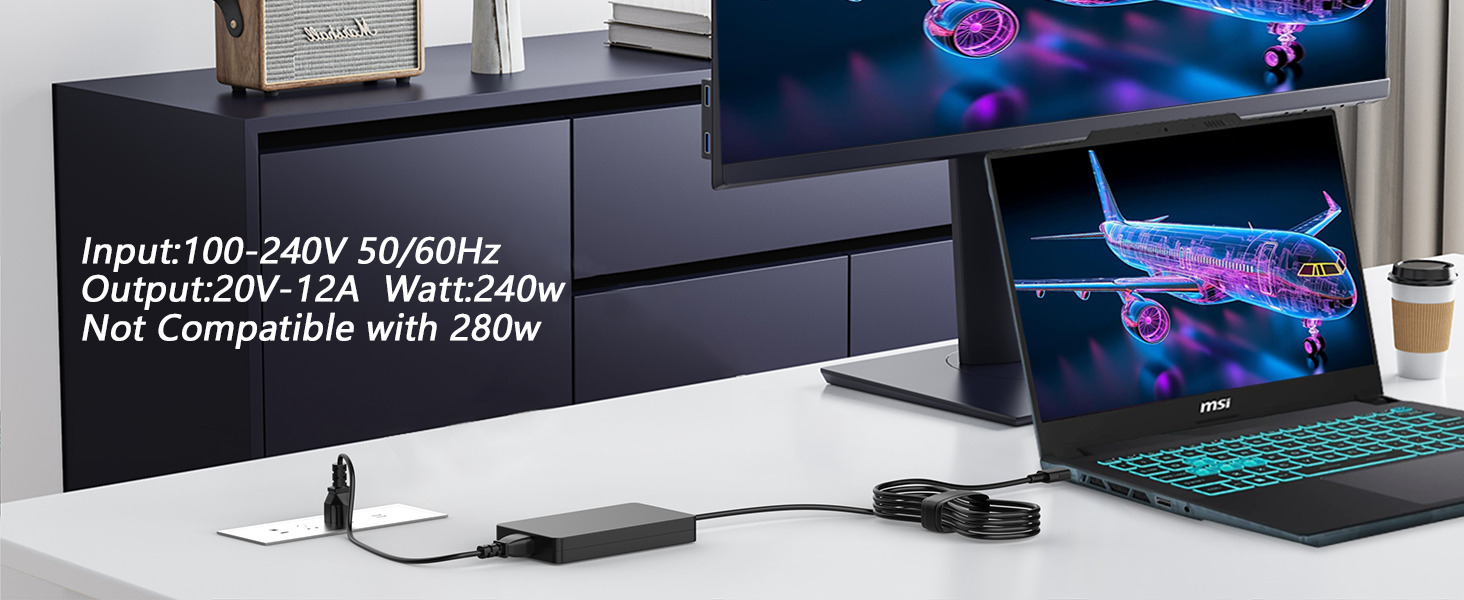 MSI 240W Laptop Charger