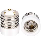 JACKYLED UL-Listed E39 to E26 Adapter Mogul to Medium Light Bulb Lamp Socket Porcelain Converter,...