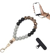 NUBYYA Lostars Silicone Beaded Phone Wrist Strap for Women – Elastic Phone Bracelet Wristlet with...