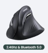 UGREEN Vertical Wireless (Bluetooth 5.0+2.4G) Ergonomic Mouse with 5 Buttons, 1000/1600/2000/4000...