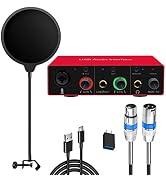 USB Audio Interface (Resolution 24Bit/96kHz) 48V Phantom Power (Audio Interface(XLR Cable and Pop))