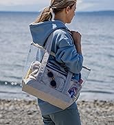 VENO 2 Pack Clear Beach Bag, Large Transparent Large Tote Bags Swim Pool Gym Summer Vacation Esse...