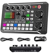 Professional Audio Mixer, SINWE Live Sound Card and Audio Interface with DJ Mixer Effects and Voi...