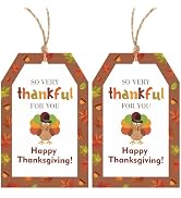 Alynta Thanksgiving Gift Tags with String - 50Pcs Fall Thank You Paper Tag Labels So Very Thankfu...