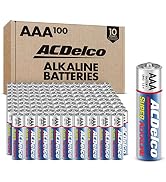 ACDelco 100-Count AAA Batteries, Maximum Power Super Alkaline Battery, 10-Year Shelf Life, Reclos...