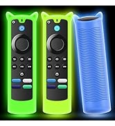 Wevove 3 Packs TV Stick Remote Cover Glow in The Dark,Tvstick Cover for Voice Remote 4k/4k Max/Li...