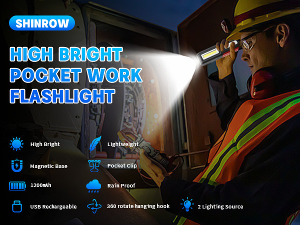 Rechargeable LED Work Light with Magnetic Base