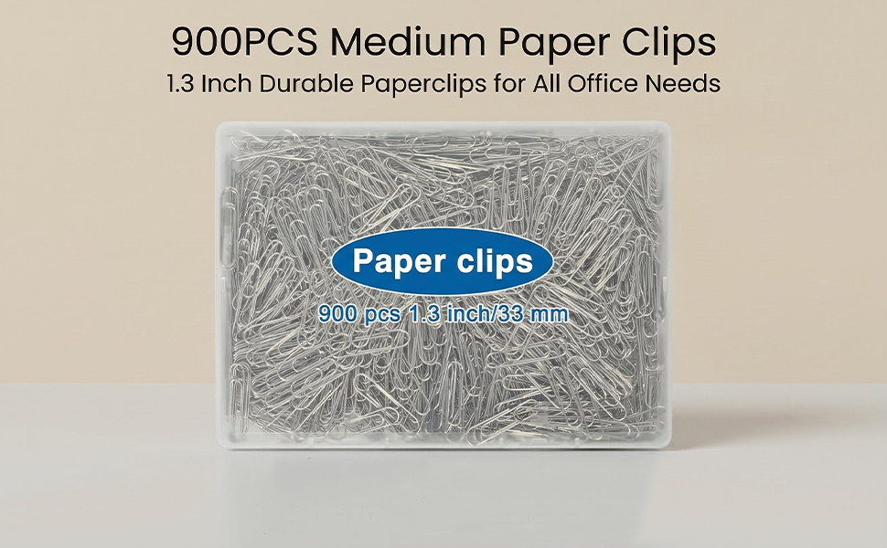 900 pcs medium paperclips