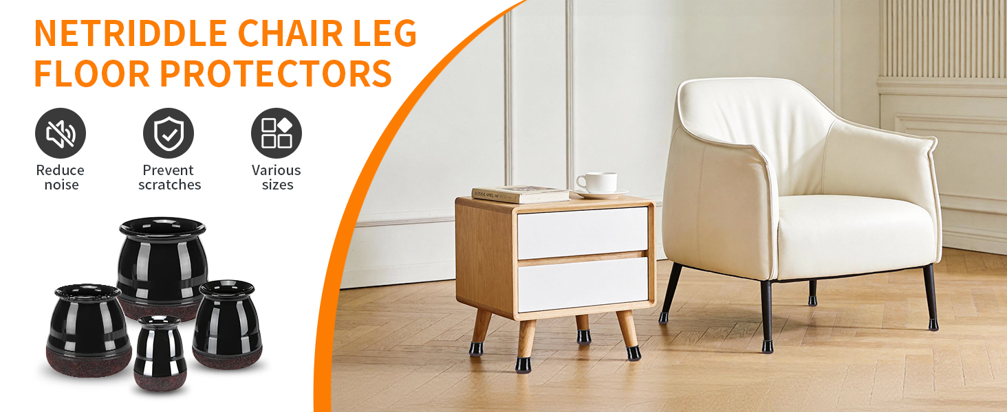 Chair Leg Floor Protectors for Hardwood Floors Furniture Feet Silicone Covers Rubber Caps Felt Pads