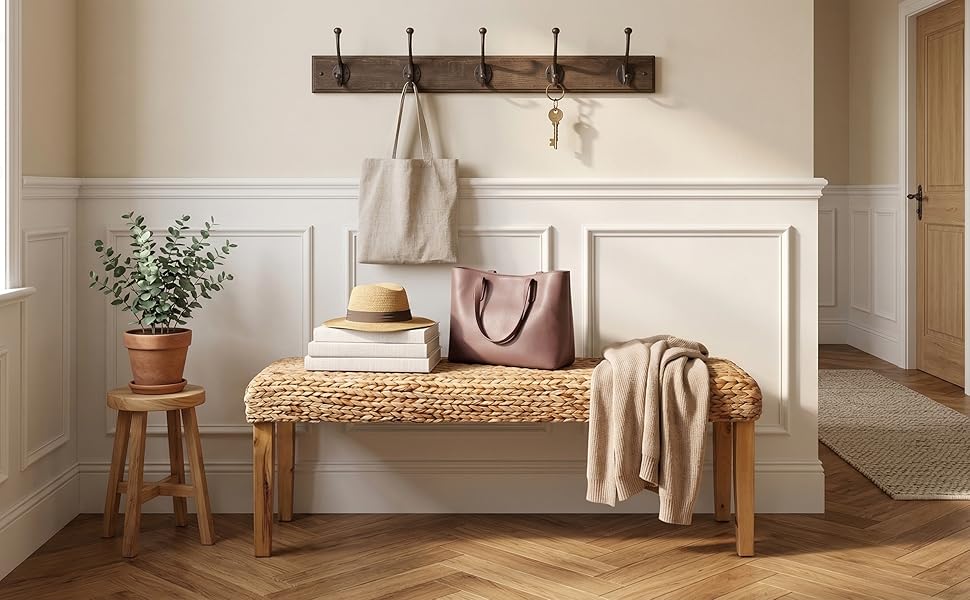 rustic entryway bench