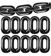 Jumbo, Black Chain Balloons Set - Pack of 30, 90s Hip Hop Party Decorations | 16 Inch Hip Hop Cha...