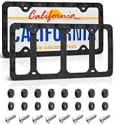 RED WOLF Silicone Paw Print License Plate Frame, Scratch & Rattle Proof Dog Cat Paw License Plate...