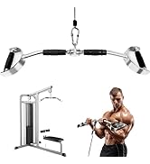 Yes4All Wide Grip Curl LAT Pull Down Bar Attachments Rubber Handgrips/Curl Bar/Press Down for Cab...
