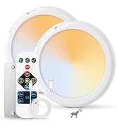 Combuh 2Pack 30 Days Battery Powered Overhead Lights with Remote, 5.9" Rechargeable Wireless Magn...