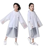 RUISHYY Kids Rain Poncho (2 Pack), Reusable EVA Children Raincoat for 6-13 Girls Boys, Waterproof...