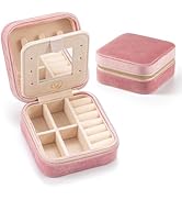Plush Velvet Jewelry Travel Case,Small Jewelry Box,Traveling Jewelry Organizer,Portable Jewellery...