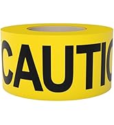 Premium Yellow Caution Tape 3 inch x 1000 feet, Bright Yellow w/Bold Black Text, 3" Wide for Maxi...