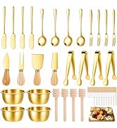 Suwimut 48 Pieces Charcuterie Board Accessories Cheese Butter Spreader Knife Set, Stainless Steel...