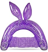 POZA Inflatable Pool Float Chair - Luxurious Lounger Filled with Sparkle Confetti, Water Floating...