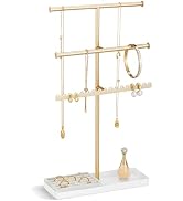 Lolalet 3-Tier Jewelry Organizer Stand, Metal Jewellery Holder, Dresser Display Rack for Necklace...