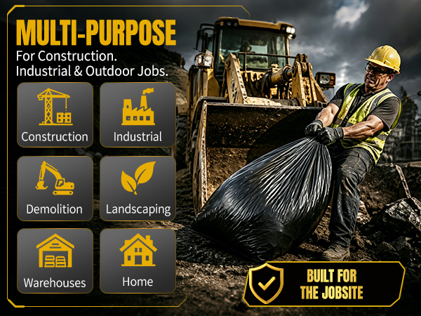 large trash bags 55 gallon heavy duty industrial trash bags construction trash bags