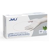 JMU Latex Examination Gloves, 5 Mil Thick Power-Free Gloves Disposable, White