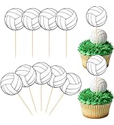 Hooqict 40Pcs Volleyball Cupcake Toppers Sport Ball Birthday Cake Topper Decorations Cupcake Pick...