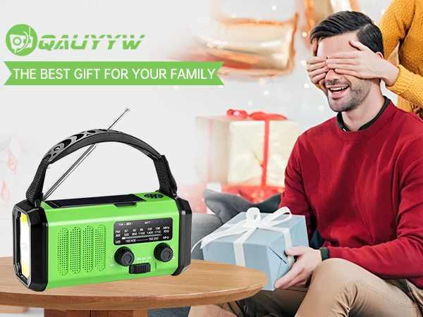 QAUYYW crank radio flashlight cell phone charger