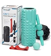 Zmarthumb 5 in 1 Foam Roller Set, Trigger Point Back Roller, Muscle Roller Stick, Massage Ball, C...