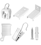 TOKPLNU Ceiling Curtain Track Accessories, Flexible Bendable White Curtain Rail 10Ft Ceiling Wall...