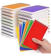 WeLiu Pocket Notebook Bulk 3x5 Inch, 42 Packs Mini Top Bound Spiral Notepad, Memo Pads 6 Colored ...