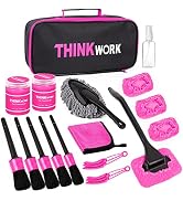 THINKWORK Pink Car Duster Interior Kit, Perfect Car Detailing Brush Kit for Cleaning Windows,Wind...