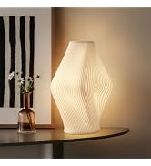 RONDURE Modern Ceramic Decorative Table Lamp Living Room Bedroom Bedside | Handcrafted Unique War...
