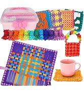 BLISSIQUEE Weaving Loom for Kids 288 Loops 12 Colors Potholder Weaving Loom Knitting Arts and Cra...