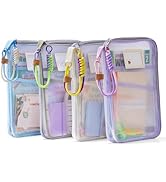 4-Pack Mesh Organizer Bags with Zipper for Kids’ Homework & College Papers – Storage Pouch for Bo...