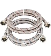 PLUMBINGMASTER 10FT Stainless Steel Washing Machine Hoses, Red and Blue Braid Washer Hoses,Burst ...