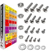 EEEEE 725pcs Phillips Pan Head SAE #4#6#8#10 Machine Screw Assortment Kit Assorted Screws 304 Sta...