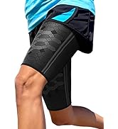 Sparthos Thigh Compression Sleeves (Pair) – Quad and Hamstring Support – Upper Leg Sleeves for Me...