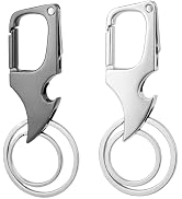 LUCKINEE Metal Keychains, Keychain Clip with 2 Key Rings, Auto Car Carabiner Bottle Opener Key Ch...